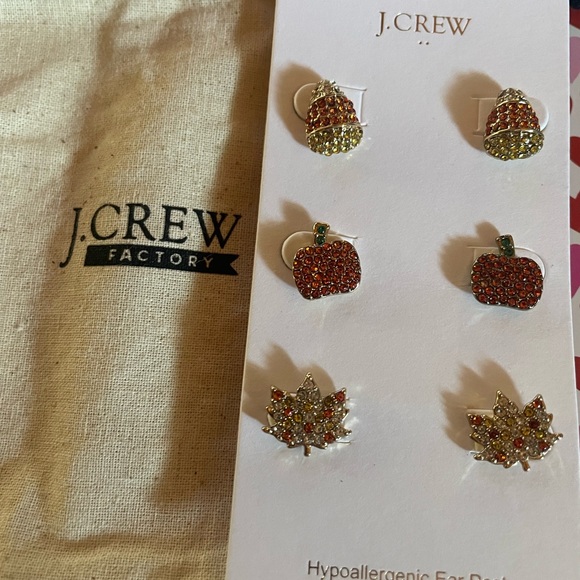 J. CREW Pave Crystal Fall Studs Trio - Picture 7 of 11